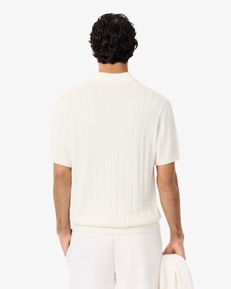 Sweater Polo Fluid de Tejido Acanalado