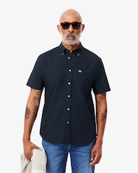 Camisa Regular Fit de Manga Curta em Oxford