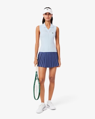 Camisa Polo para Tênis Sem Manga em Malha Elástica
