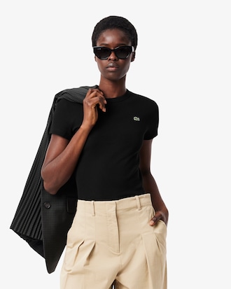 Camiseta de Algod&atilde;o Canelada com Caimento Ajustado