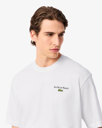 Camiseta Estampada de Malha Pesada de Caimento Folgado