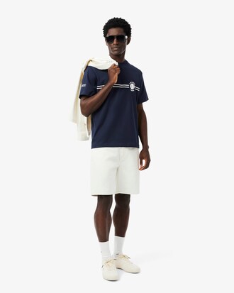 Camiseta em Malha de Algod&atilde;o Bordada e Estampada