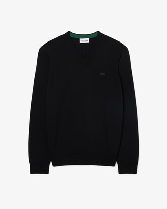 Sweater De Lana Merino Con Monograma Y Escote En V