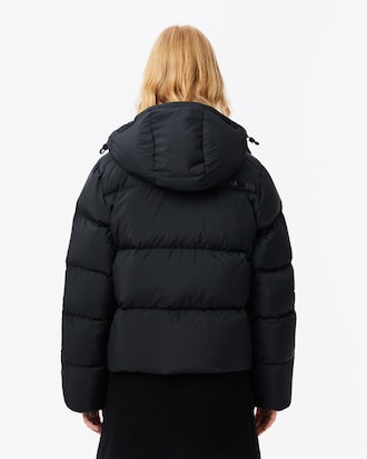 Jaqueta Puffer com Capuz com Caimento Relaxado