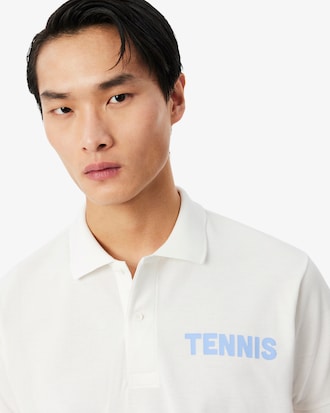 Polo de corte cl&aacute;sico de petit piqu&eacute; estampado