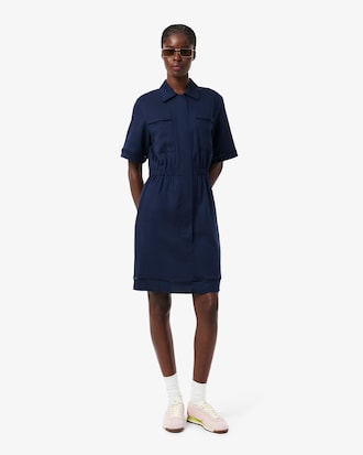 Vestido-Camisa Fluido de Mistura de Linho