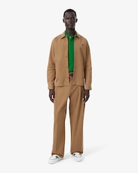 Pantalones de sarga plisada de corte oversized