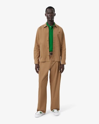 Pantalones de sarga plisada de corte oversized