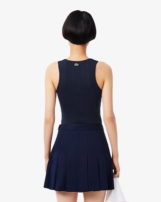 Regata de Algod&atilde;o de Malha Pointelle Slim Fit