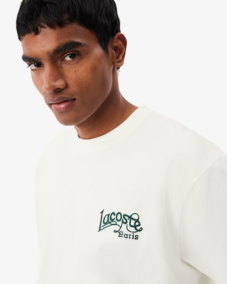 Camiseta de Jersey Pesado de Algod&atilde;o com Detalhe Bordado