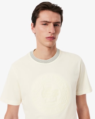 Camiseta em Malha de Algodão Bordada