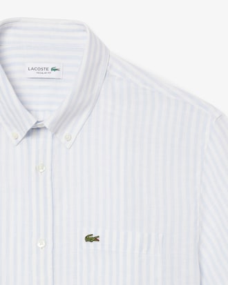 Camisa Regular Fit de Manga Curta em Linho