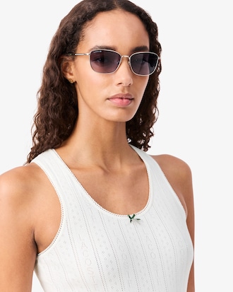 Regata de Algod&atilde;o de Malha Pointelle Slim Fit