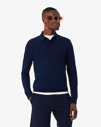 Polo Masculina Paris Manga Longa em Algod&atilde;o Piqu&eacute; com Stretch