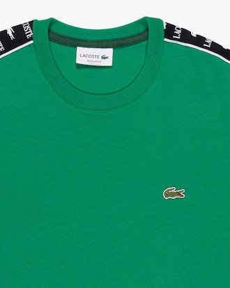 Camiseta de Algod&atilde;o com Listras e Logo