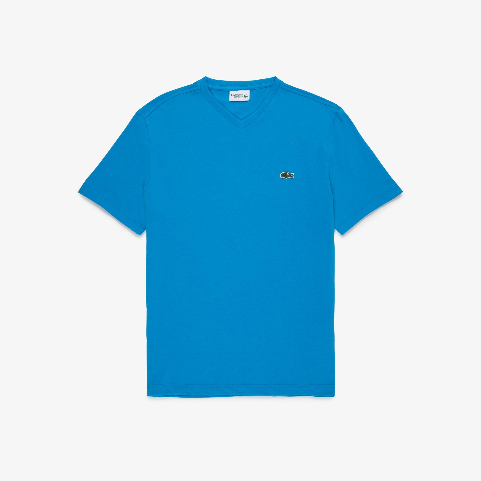 れと Camiseta Vermelha Masculina Lacoste SPORT com Decote V