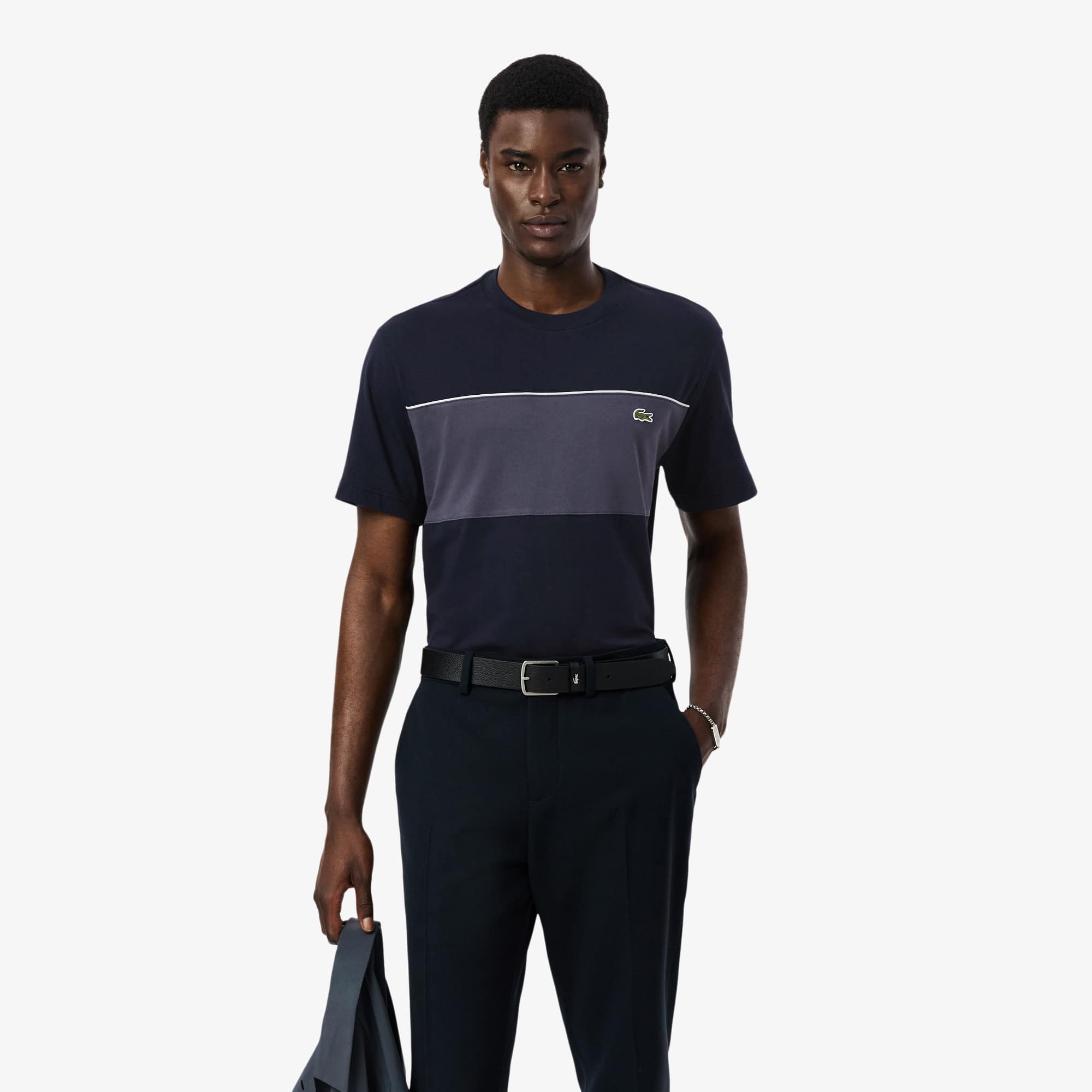 Camiseta de Algodão Colour-Block - Camisetas Masculinas