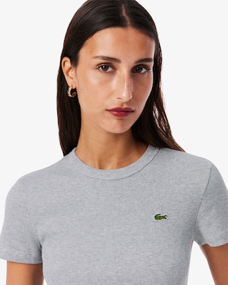 Camiseta de Algod&atilde;o Canelada com Caimento Ajustado