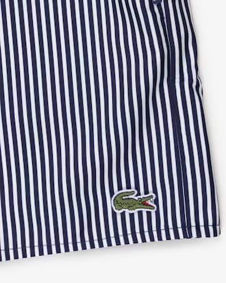 Shorts de Baño Texturados Rayados Largos