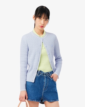 Campera de punto de rayas con motivo de ochos