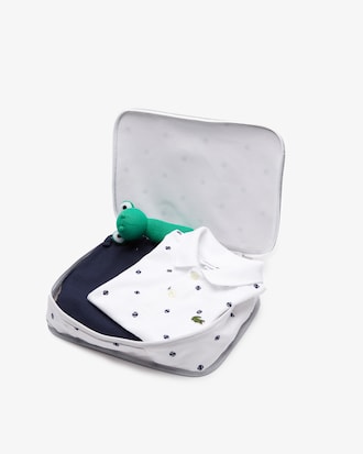 Conjunto infantil de chocalho e pijama em piqu&eacute; de algod&atilde;o