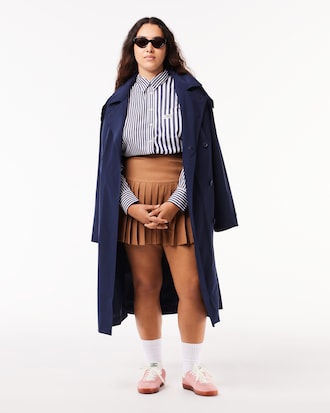 Saia curta plissada com botões