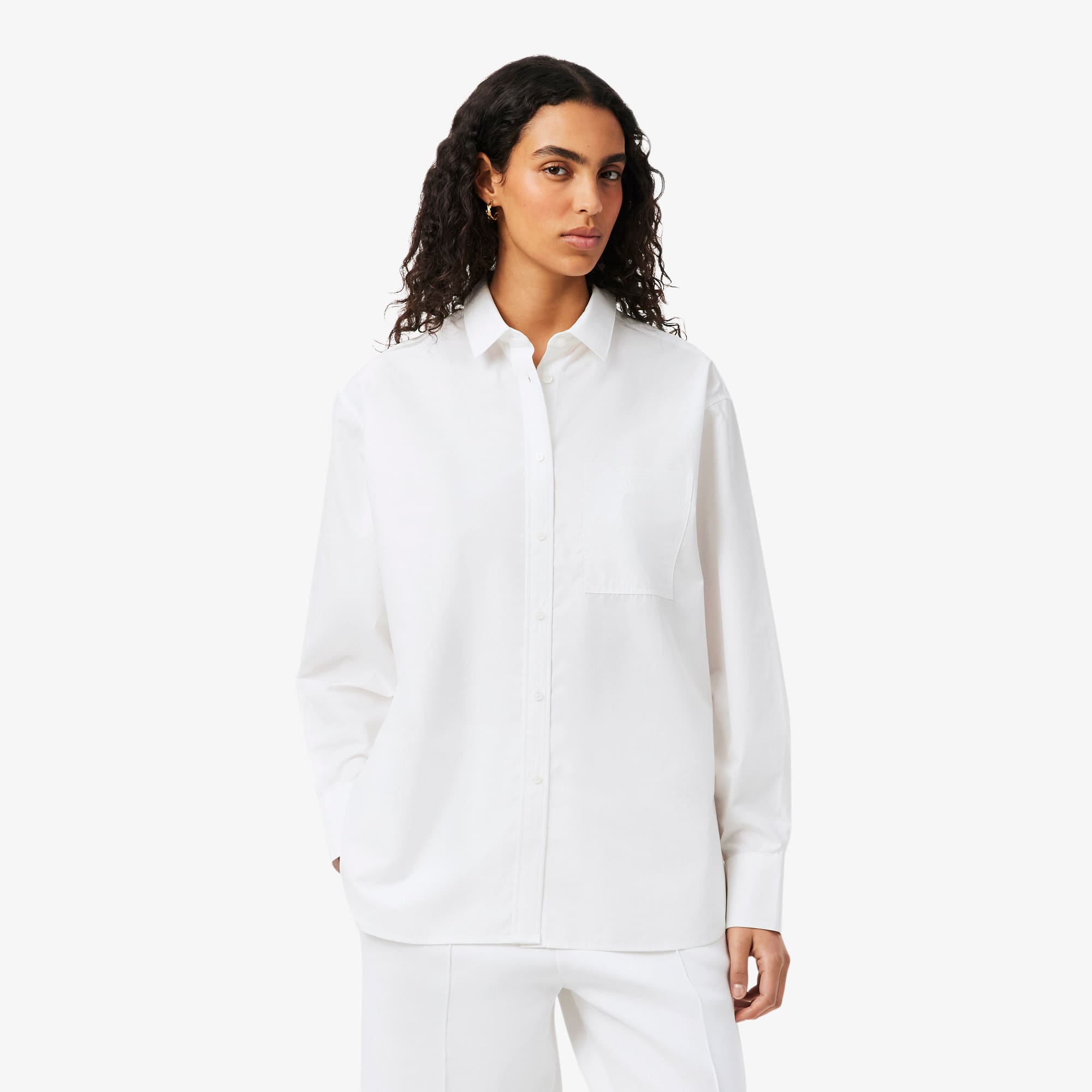 Camisa longa Oversized em Popeline de Algodão