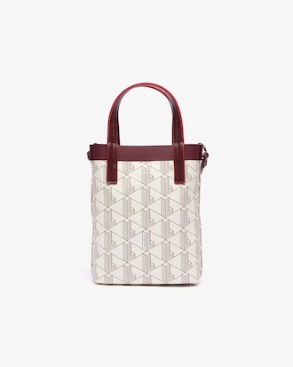 Minibolsa tote em lona revestida com monograma