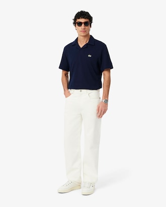 Camisa Polo Classic Fit em Algod&atilde;o e Linho