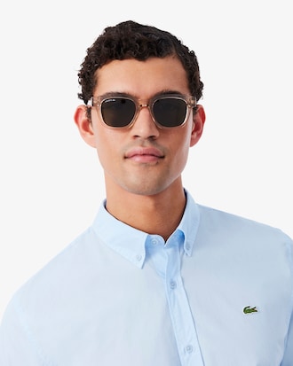 Camisa de corte regular de popel&iacute;n el&aacute;stico