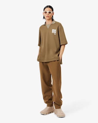 Camisa Polo Oversized em Cetim Runway 
