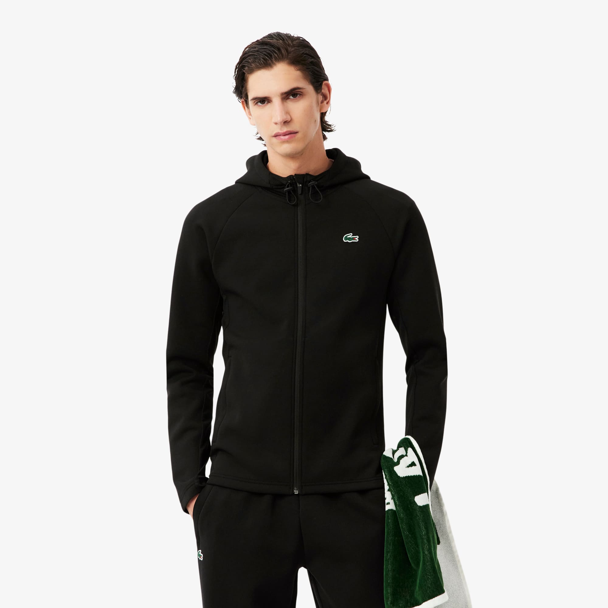 Jaqueta Masculina Esportiva com Capuz Lacoste Track Respirável
