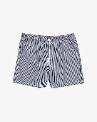 Shorts de Baño Texturados Rayados Largos