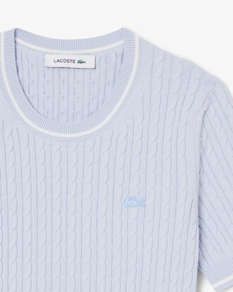 Short Sleeved Cable Knit Sweater