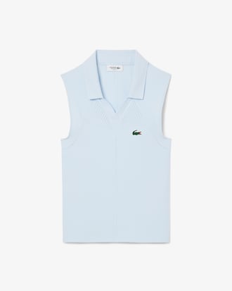 Camisa Polo para Tênis Sem Manga em Malha Elástica