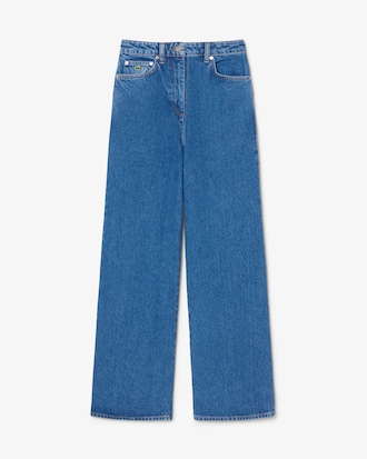 Jeans de tiro alto de corte ancho