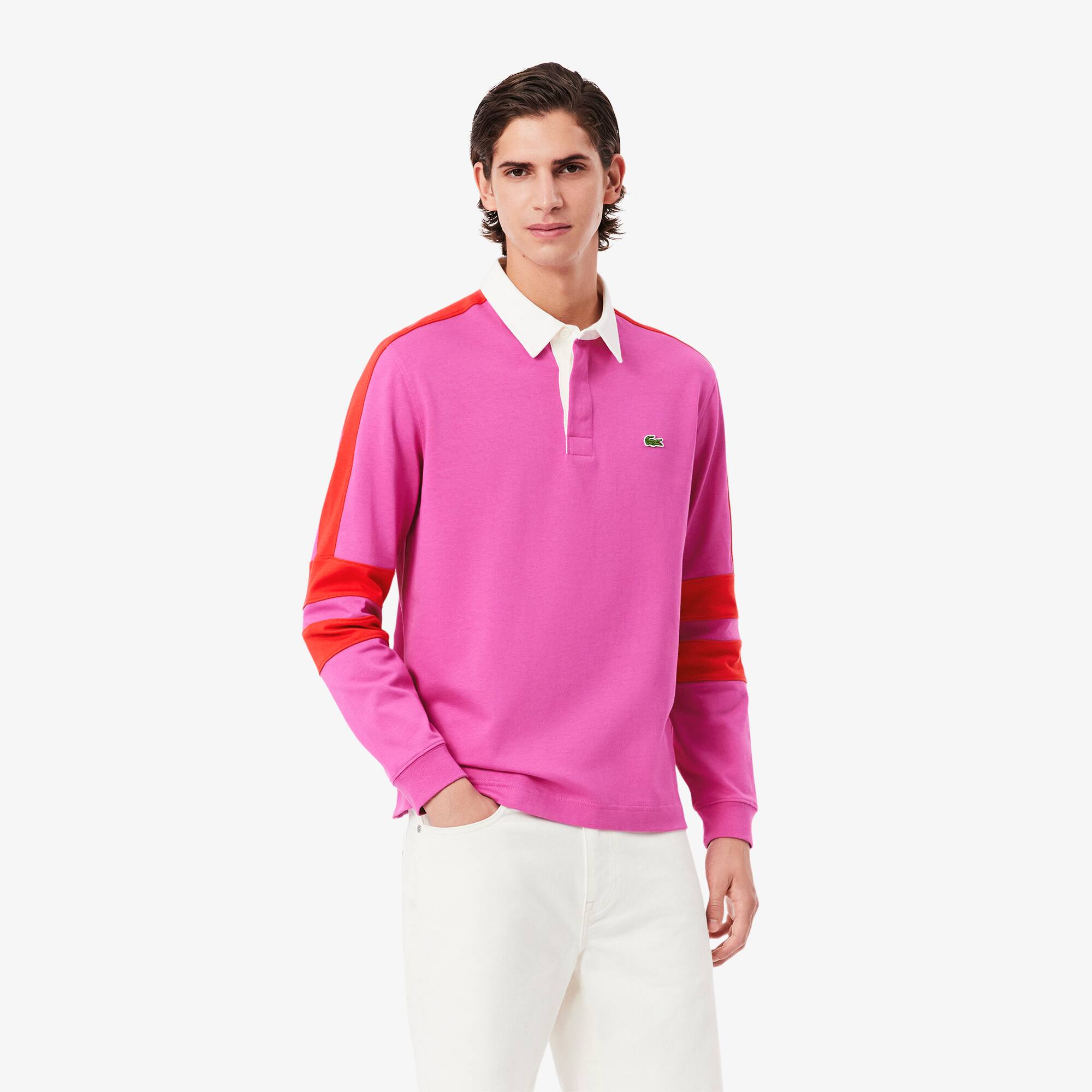 Camisa Sport Gola Polo Lacoste Rugby com Bloco de Cores