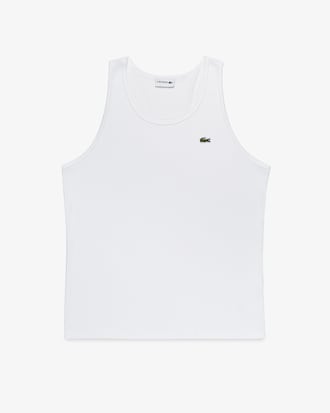 Remera sin mangas de algod&oacute;n acanalado de corte entallado