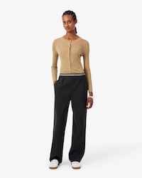 Pantalones plisados de mezcla de lana de corte oversize