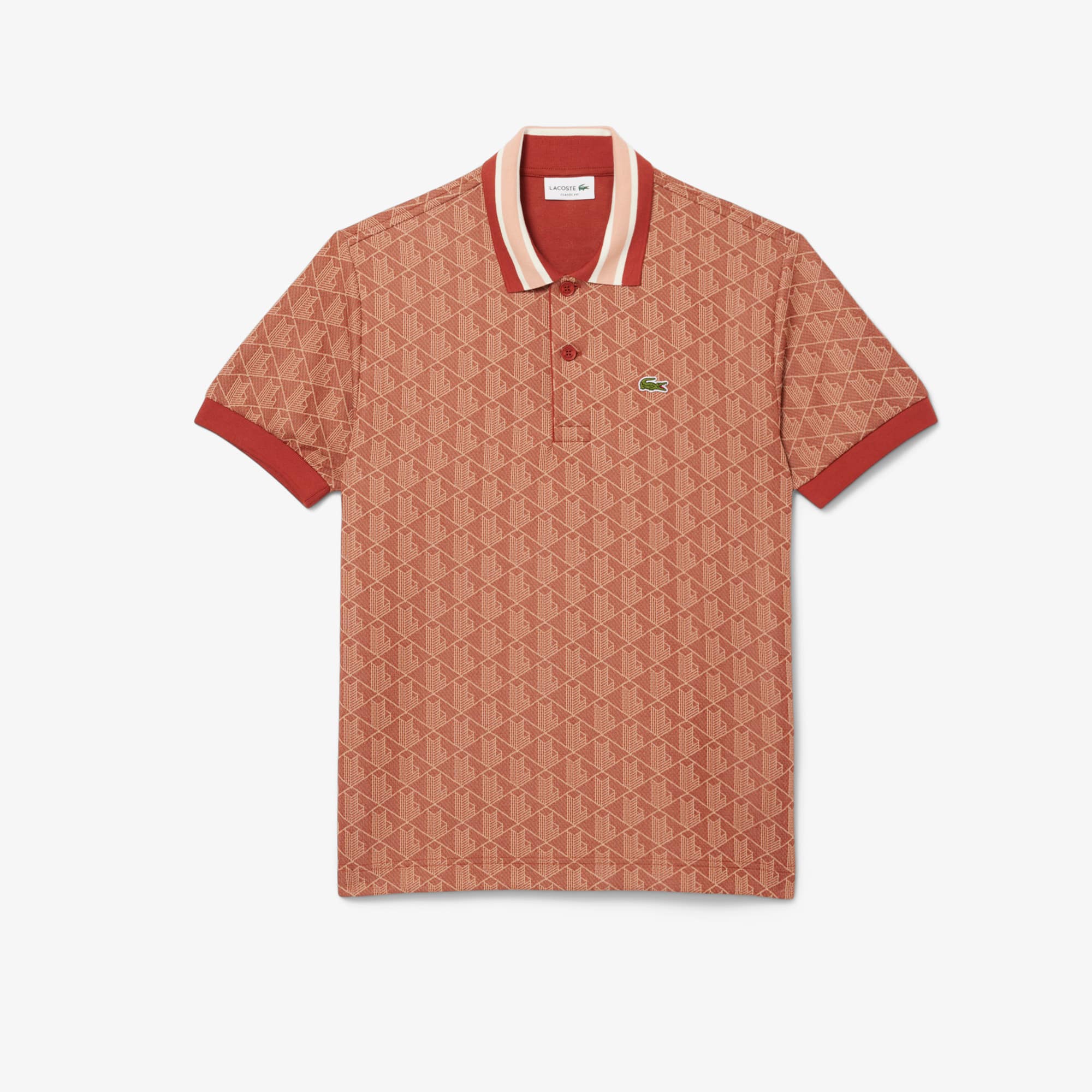 Polo Lacoste Masculina com Gola Contrastante e Monograma