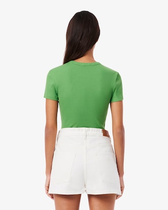 Camiseta de Algod&atilde;o Canelada com Caimento Ajustado