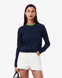 Su&eacute;ter em malha 3D com Gola Careca