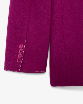 Blazer de Lã Marmorizada com Botões Duplos Da Coleção Runway