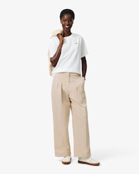 Cal&ccedil;a Feminina de Sarja com Elastano em Modelagem Oversizedd