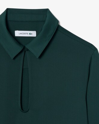 Fluid Crepe Shirt Collar Dress