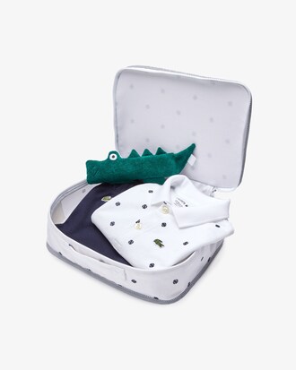 Conjunto infantil de chocalho e pijama em algod&atilde;o org&acirc;nico