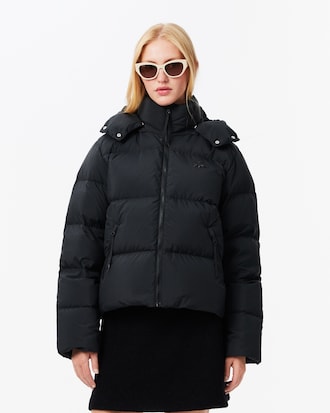 Jaqueta Puffer com Capuz com Caimento Relaxado
