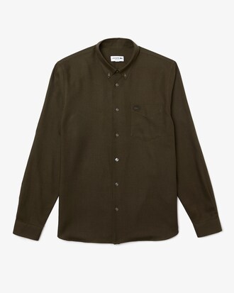 Camisa masculina Regular Fit em l&atilde; e algod&atilde;o