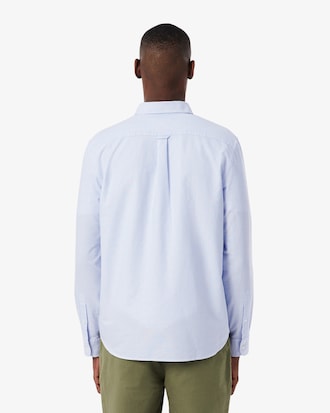 Camisa Oxford Listrada com Caimento Regular