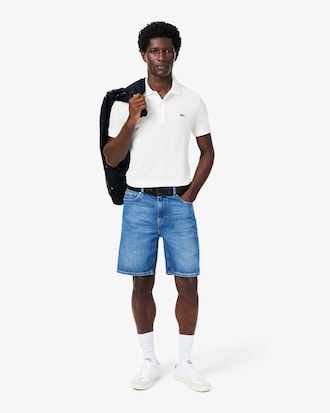 Bermuda em Denim com Ajuste Reto